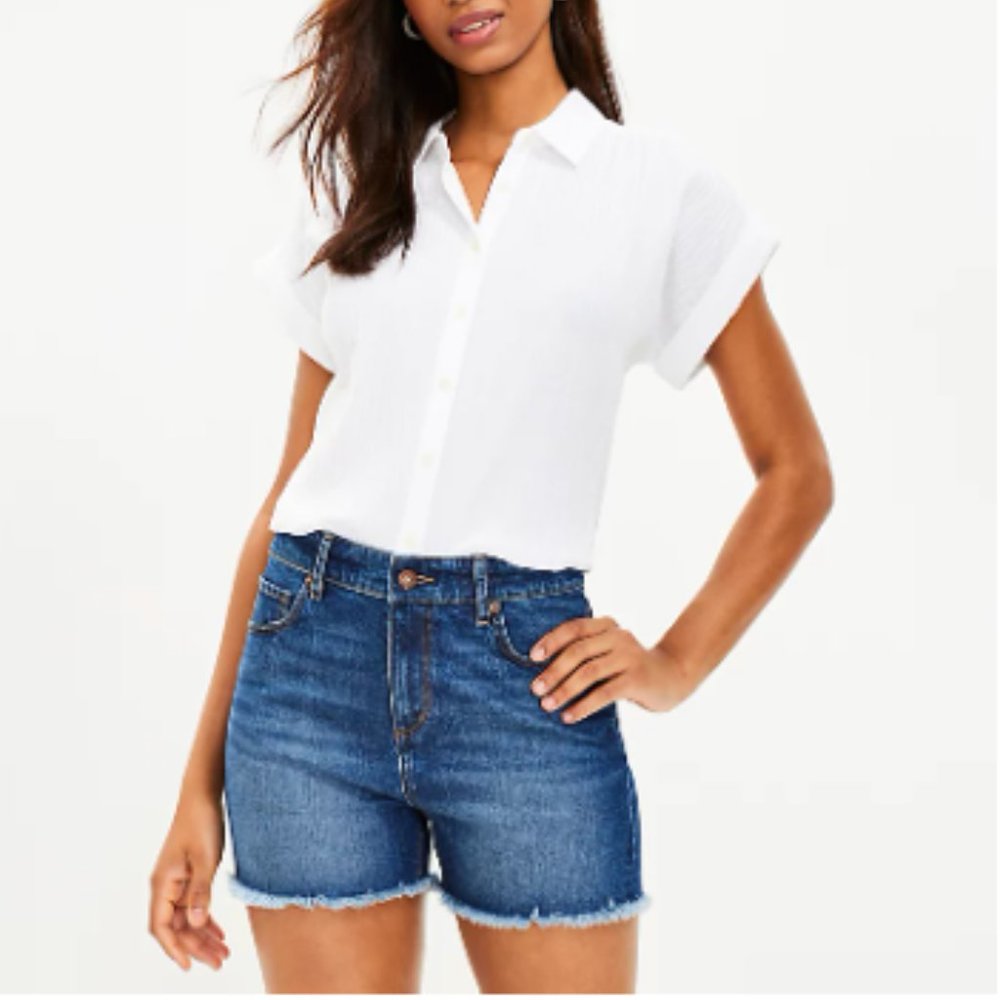 Loft | Frayed Cut Off Denim Shorts